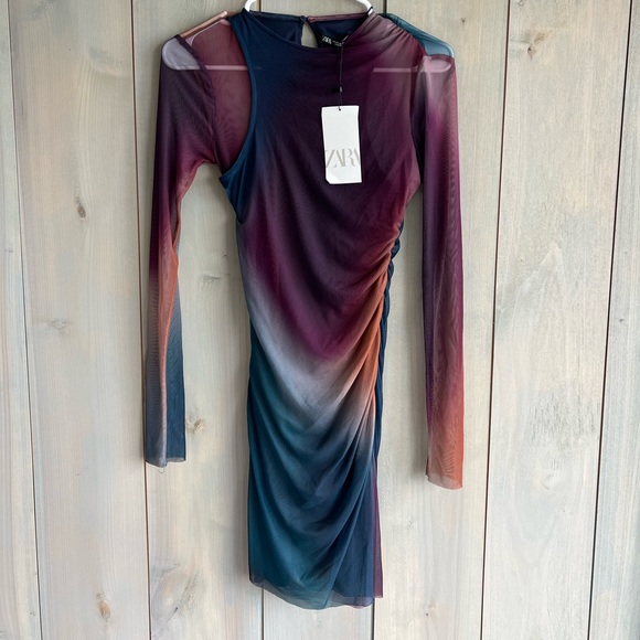 ZARA Printed Tulle Dress - Picture 2 of 3